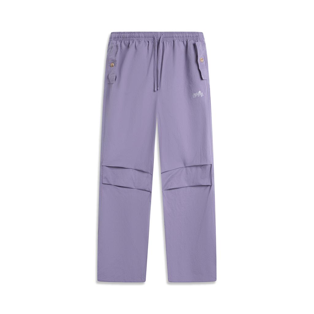Li Ning X Palace Museum Collaboration Chinese Culture Series Comfortable Simple Straight Leg Fashion Loose Solid Color Lace-Up Casual Pants AKXV252-1