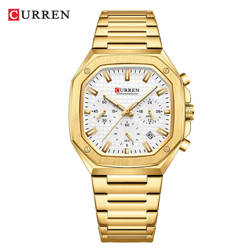 CURREN 8459 Men's Six-Hand Steel Band Business Watch with Calendar