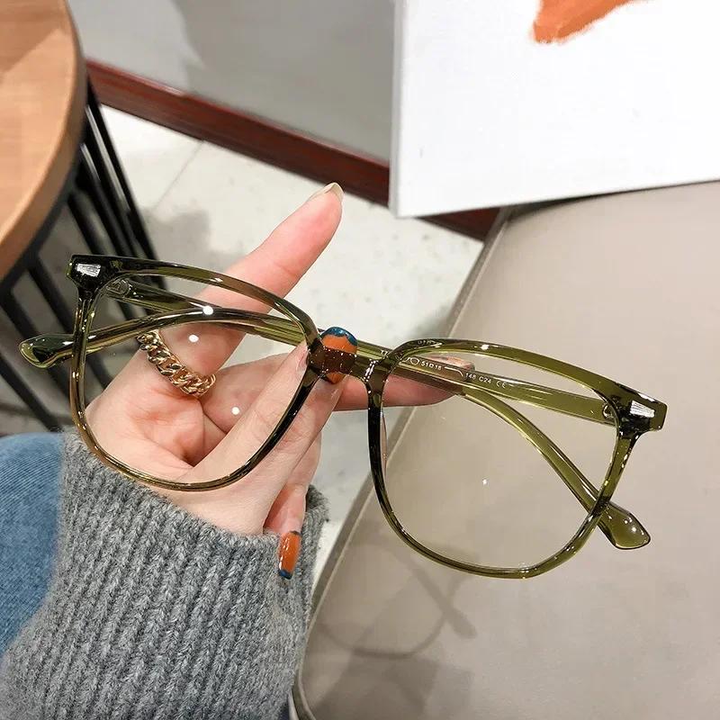 New Trend Ultra Light Glasses for Women Vintage Oversized Round Frame Blue Light Blocking Computer Reading Eyewear