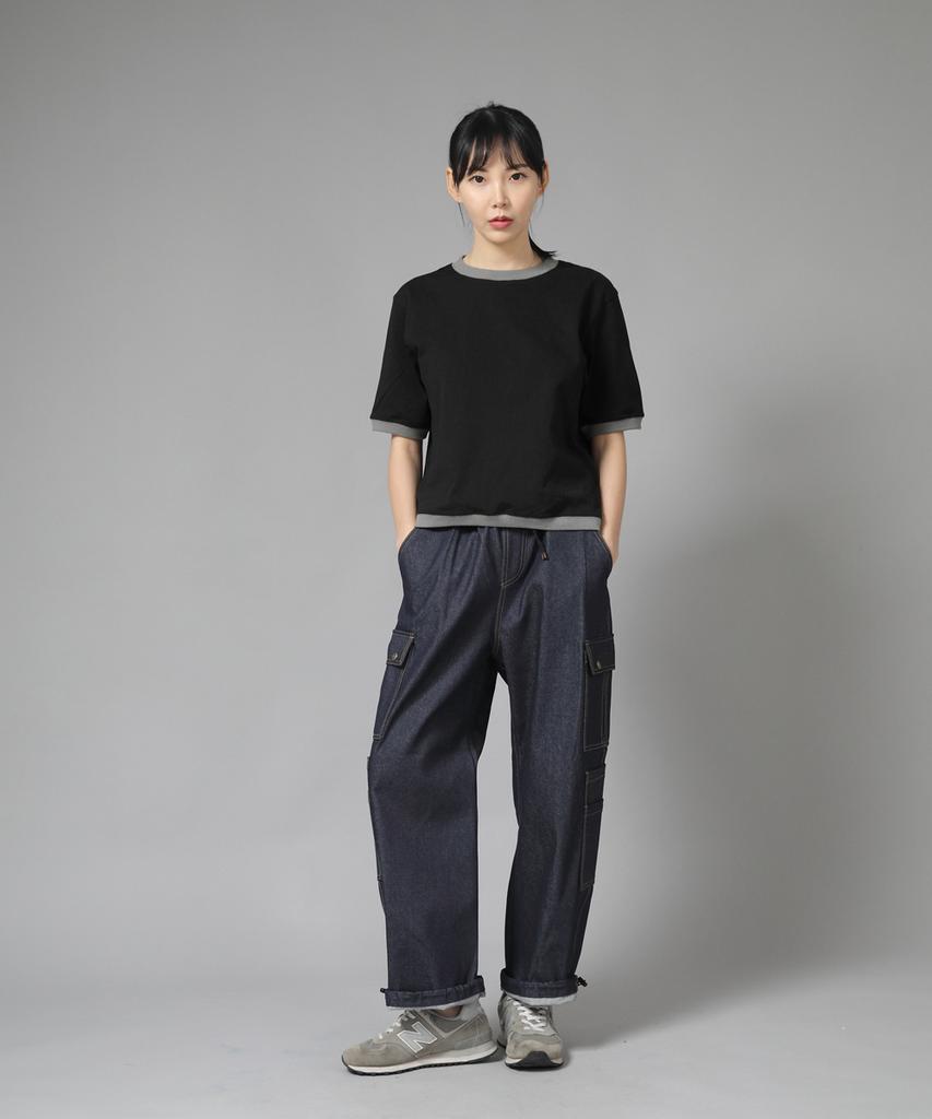 Seinteukeulu Double Cargo String Jogger Pants Dcj-338 Denim Indigo