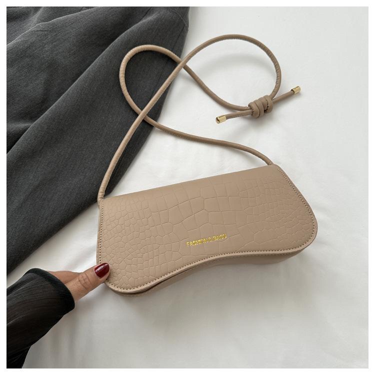 Simple Solid Color  PU Leather Women's Shoulder Bags Fashion Versatile Female Armpit Bag Casual Ladies Baguette Bag