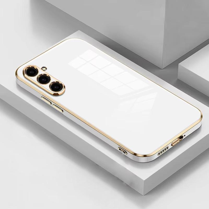 Luxury Plating Silicone Case For Samsung Galaxy A56 A26 A16 A36 A06 A15 A25 A35 A24 A34 A54 A14 A13 A32 A33 A52 A22 4G 5G Cover