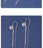 S925 Sterling Silver Chinese Fu Character Anti-Lost Tassel Earrings – Women's Versatile Long Pendant for Clubbing