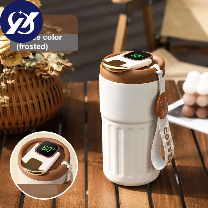 420 ml Smart Thermosflasche Wasser Digitale LED-Temperaturanzeige Kaffeetasse Tasse Edelstahl Camping Hydroflask Tragbare Thermoskannen Geschenke Student