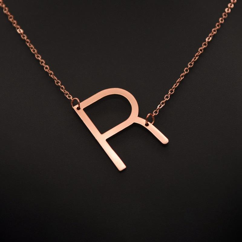 Kvinne 26 engelske bokstaver Ornament Ripple Chain Personlig brevkjede