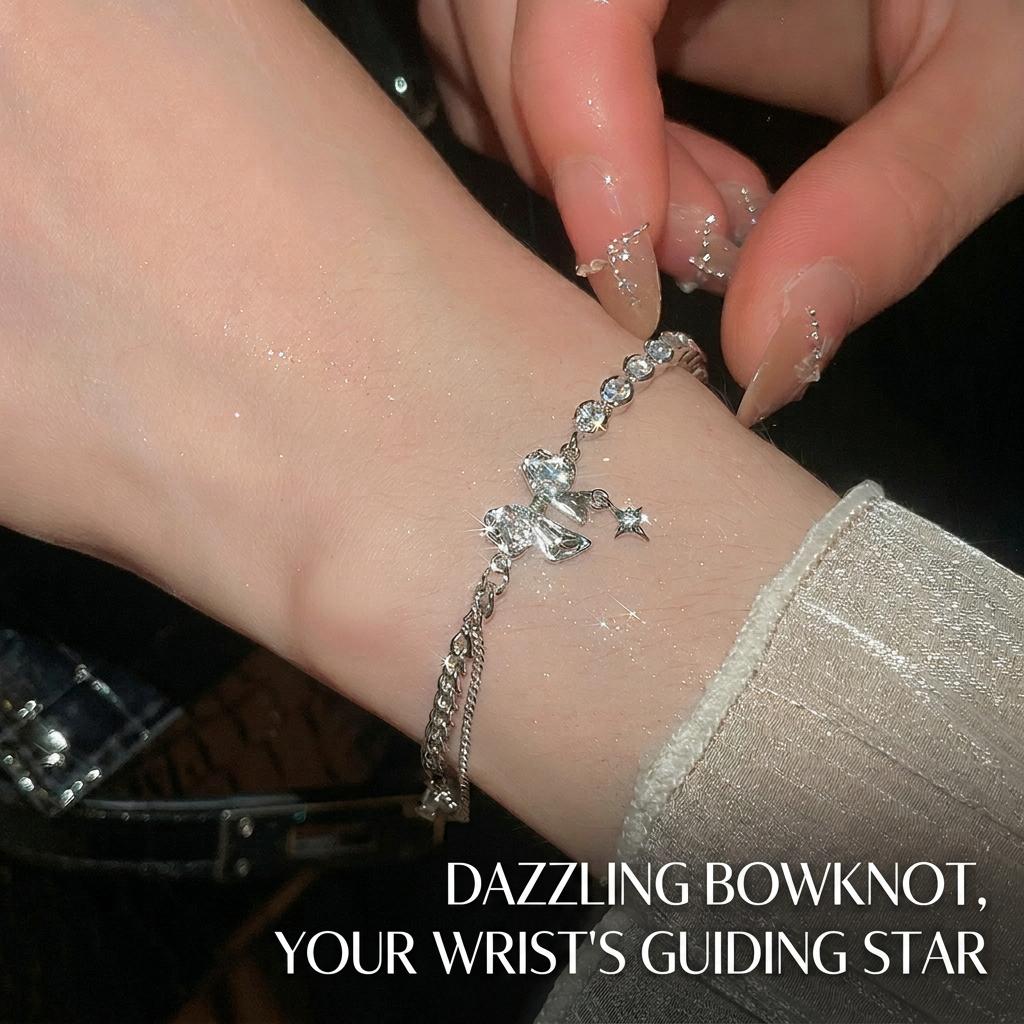 Hollow-Out Butterfly Jewelry Sparkling Zirconia Women'S Bracelet Adjustable Fashion Bracelet Delicate Butterfly Pendant Bracelet