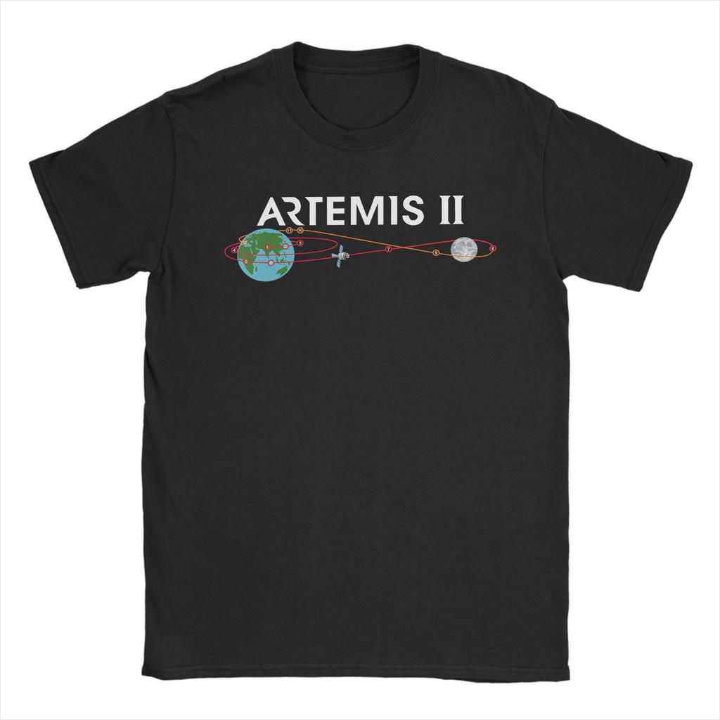 Artemis Route Map SLS Rocket Launch Mission To The Moon TShirt T Shirts Short Sleeve YK Fun Tops Summer Cotton Clothing
