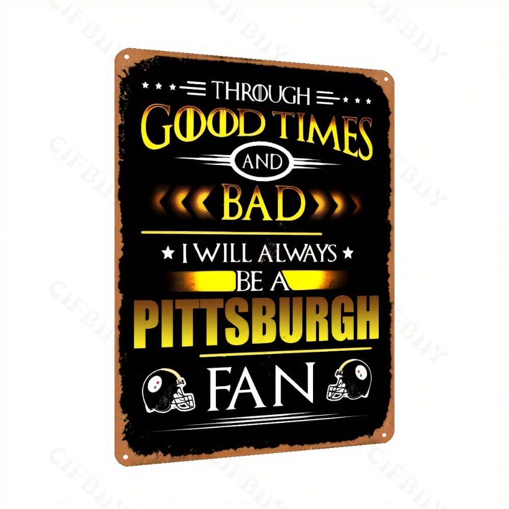 Pittsburgh Steelers Fan Metal Sign 8x12 Inch Home Bar Garage Wall Decor 20x30 разноцветный