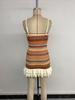 TEMU Ethnic Geometric Embroidery Spaghetti Strap Dress - Women's Casual Beach Holiday Summer Style