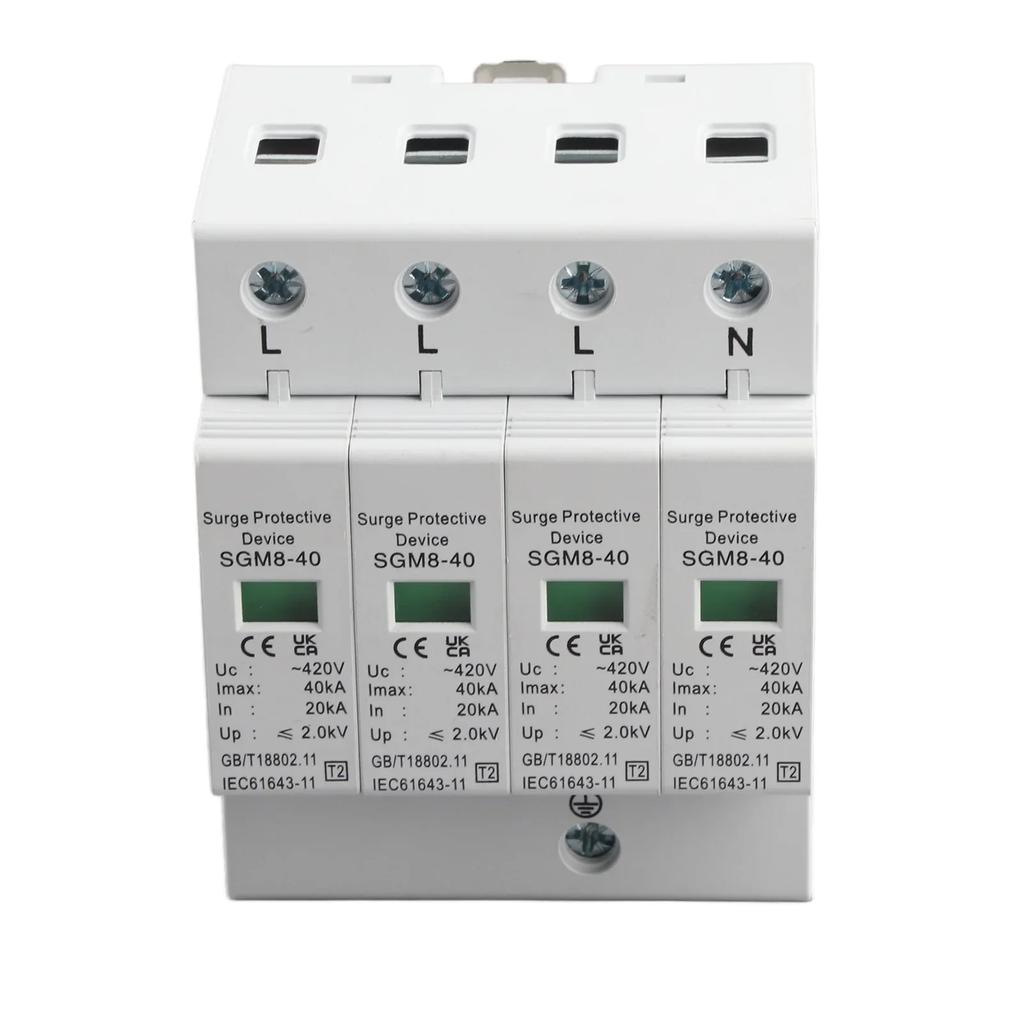 Low-voltage Protector Arrester Device 4P 20KA-40KA House Surge Din Rail for Thunder Protection Tools
