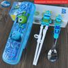 Disney 3D Cartoon Children's Stainless Steel Cutlery Set: Fork, Spoon, and Training Chopsticks