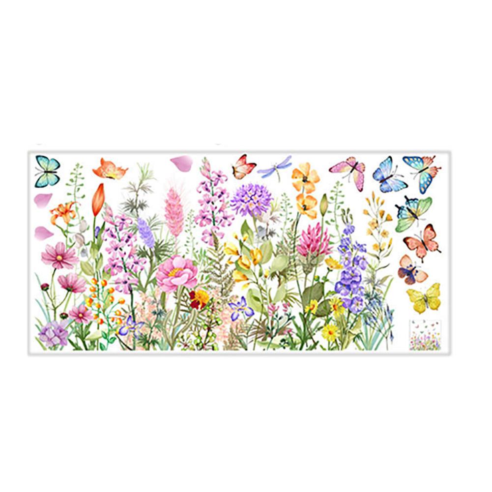 Colored Butterfly And Flower Static Wall Stickers Window Glass Stickers  Colorful Electrostatic Stickers DIY Home Decoration