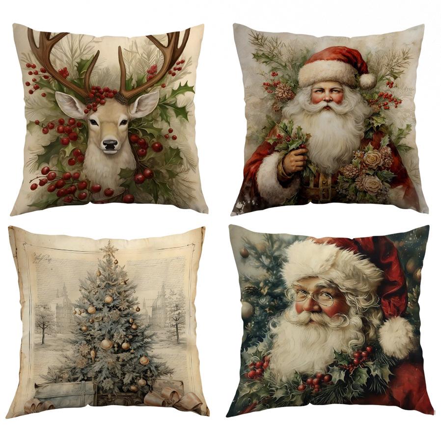 New Christmas Throw Pillow Cover Printed Holiday Living Room Sofa Decorative Cushion Cover Cushion Cover