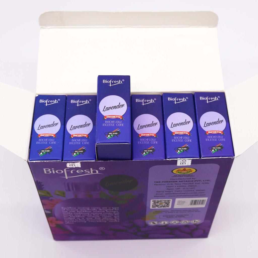 Lavender Charcoal-Free Backflow Incense Cones 40 Count