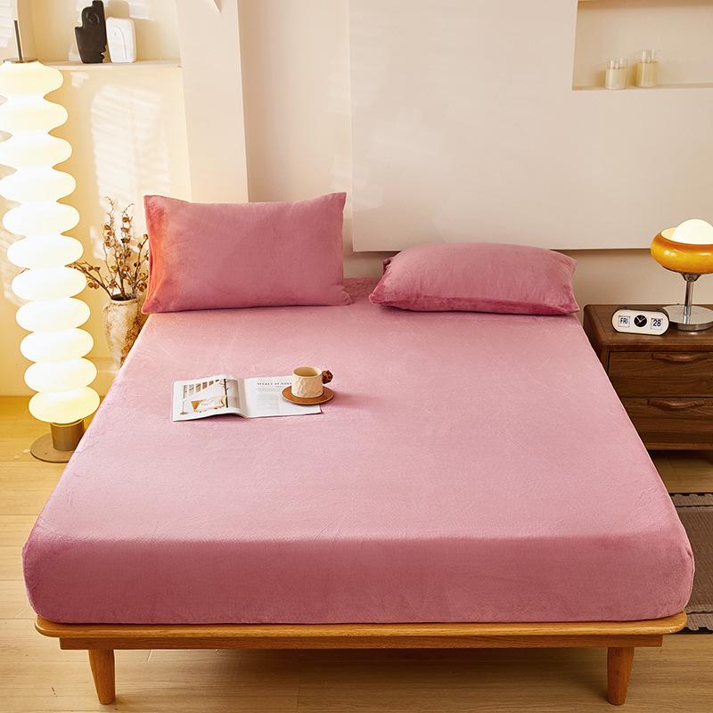 Winter Velvet Fitted Baby Sheet Set - Thick, Flocked, Non-slip, Warm Milk Velvet Sheet & Pillowcase Cover