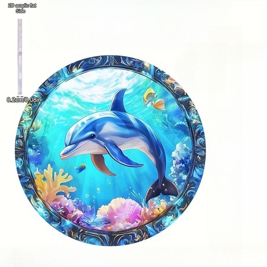 Cute Dolphin Creative Painted Ornamen, Outdoor Decor, Housewarming Gift, Window Ornament, Nurseries, Vintage Home Decor Wall for Bar Kitchen, Restaur