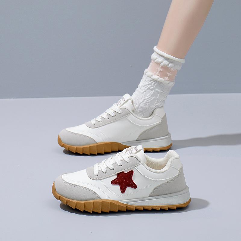 Casual Sneakers for Women Anti Slip Lightweight Running Shoes Breathable PU Leather Walking Sneakers Women's Low Top Lace Up Tennis Sport Shoes