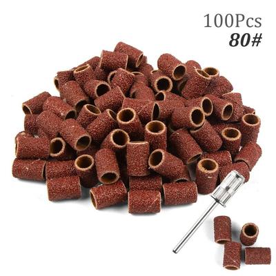 100 Stück Nagelschleifbänder, Nagelbohrer-Zubehör für Maniküre-Maschine, Gel-Nagellack-Entfernungs-Maniküre-Werkzeug, 80#, 120#, 180#, 240#