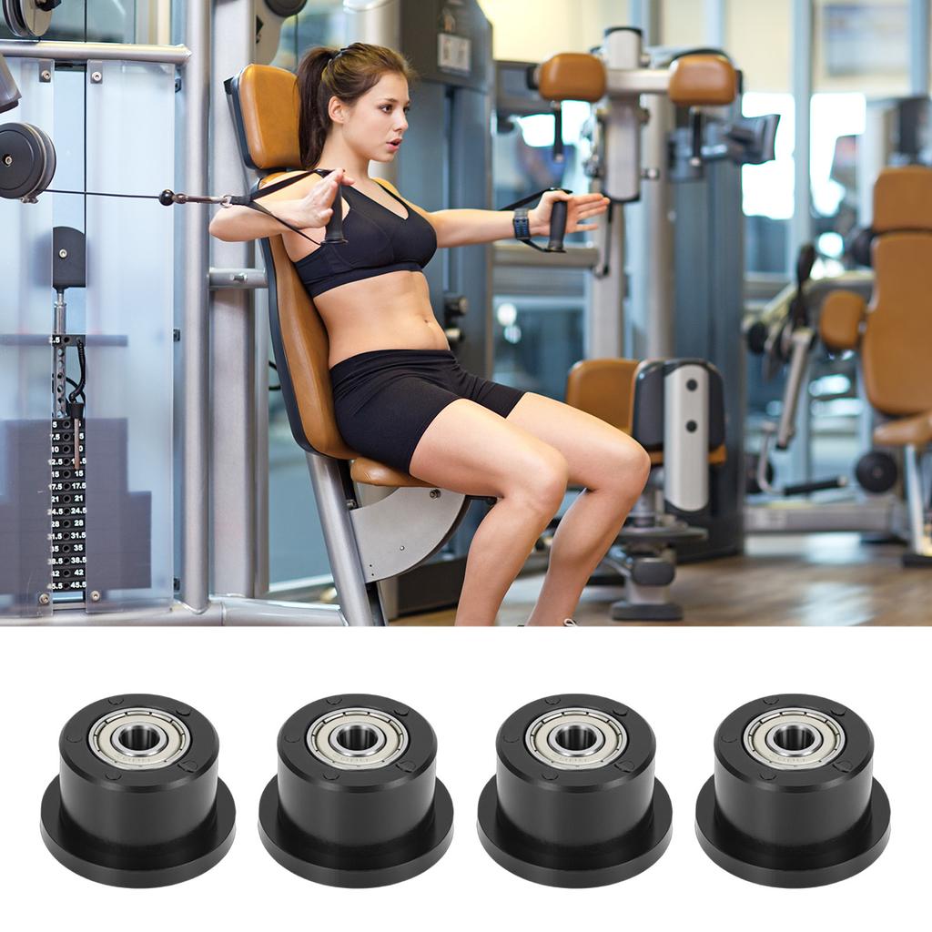 4 PZ Ruote a Rullo per Macchine da Palestra 42mm Cuscinetto Metallico Rullo in Poliuretano per Attrezzature Fitness per l'Esercizio