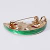 Blucome Fashion New Alloy Encrusted Watermelon Brooch Simple and Versatile Dripping Oil Fruit Anti-glare Collar Pin