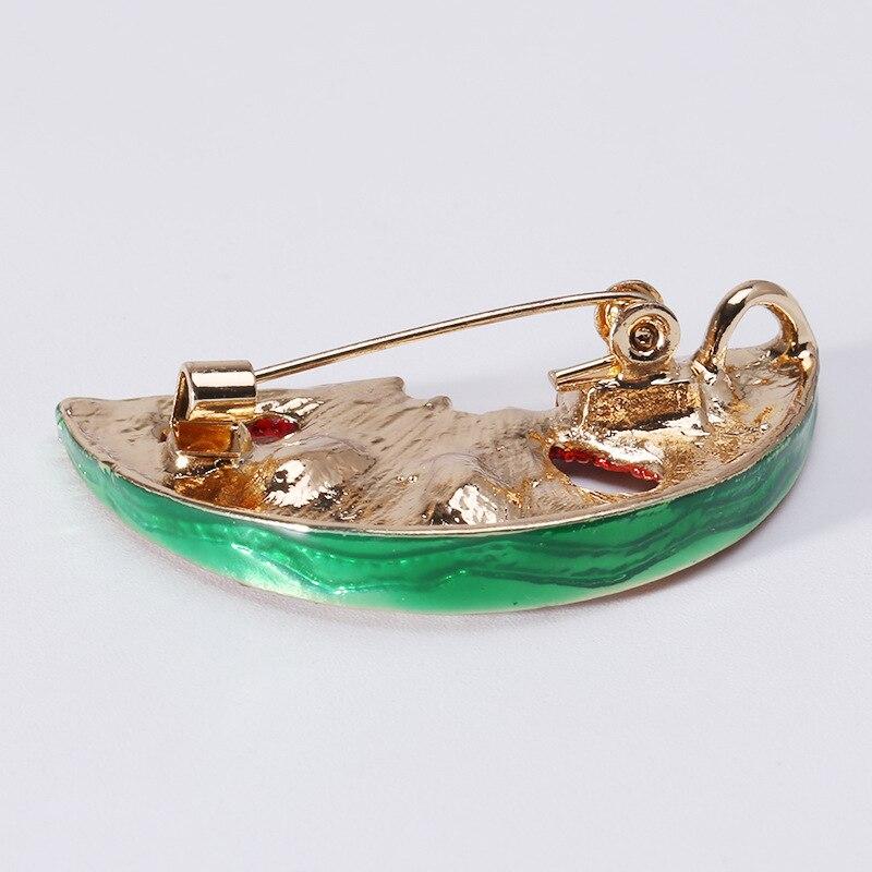 Blucome Fashion New Alloy Encrusted Watermelon Brooch Simple and Versatile Dripping Oil Fruit Anti-glare Collar Pin