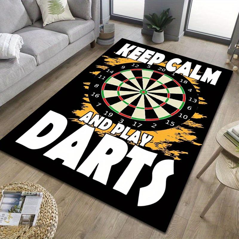 Darts Board Sports Theme Door Mat, Game Room Non-Slip Wear Resistant Area Rug, Washable Indoor Outdoor Floor Mat for Home Decor