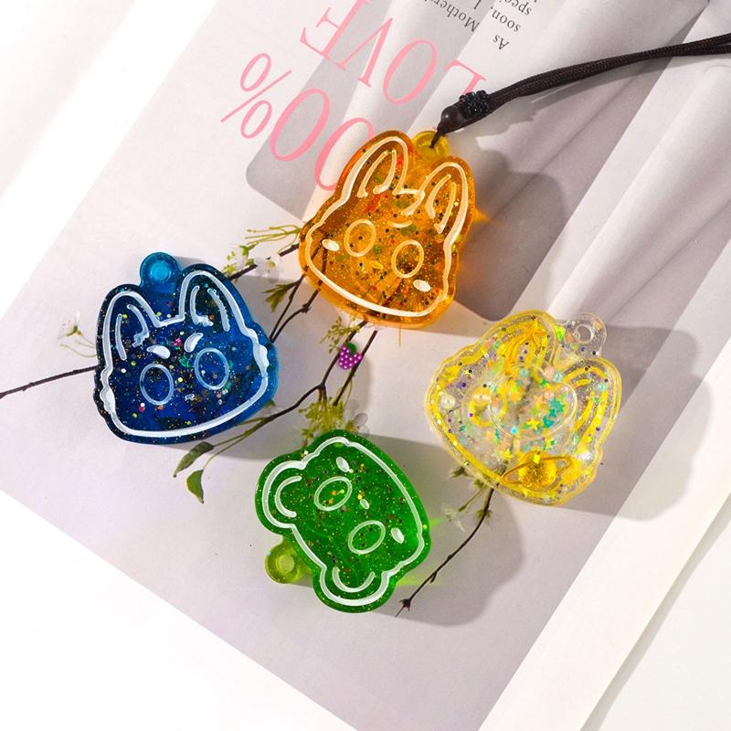 Pendant Silicone Mold,Cute Cats for Head Earrings Resin Mold for Necklace Keychain DIY Crystal Epoxy Resin Jewelry Ma