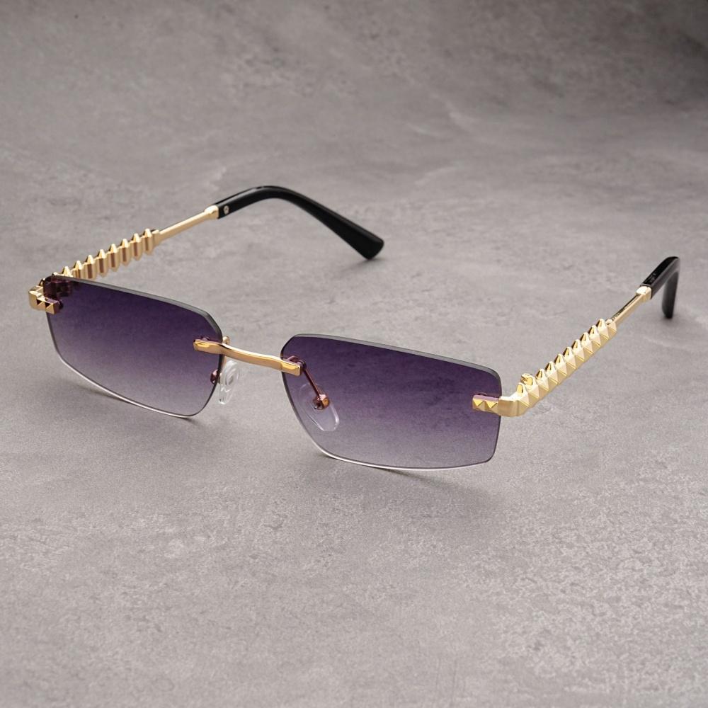 

Rimless Metal Sunglasses Women For Men 2025 Vintage Punk Luxury Brand Designer Outdoor Travel Popular Hip Hop Sun Glasses UV400