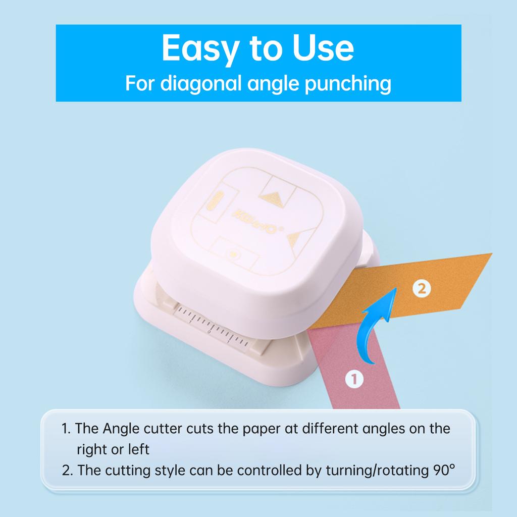 KWtriO 4in1 Corner Trimmer Squarer Puncher Slot Punch Paper Cutter In Oval Fish Eye