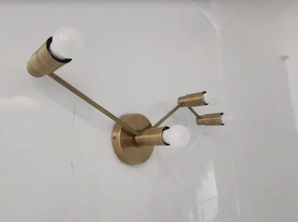 Mid Century Raw Brass Modern Wall Sconces Bedside Reading Lights