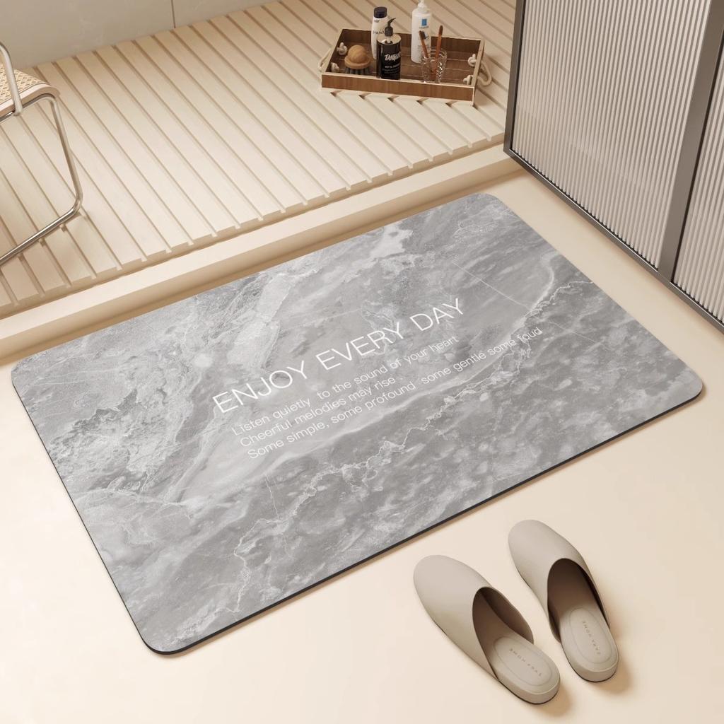 Nordic Style Bathroom Floor Mat, Diatom Mud Absorbent Mat, Bathroom Bathroom Toilet Door Non-Slip Foot Mat