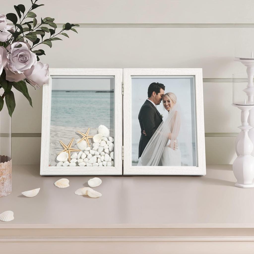 Afuly Photo Wedding Present Frame, 2-Sided, 2L, White, Stylish, Vertical, Wall-Mounted, Wedding, Gift, Anniversary, Birthday, Present, Valentine's