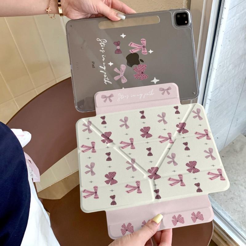 Butterfly Knot Y-Shape Magnetic Detachable IPad Case With Stand Pen Slot Air Pro 13 Inch PC Shell