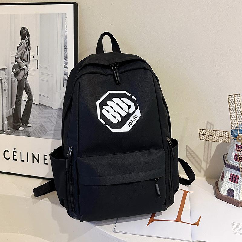 New trendy large-capacity backpack tooling color matching couple backpack Hong Kong junior and high school student schoolbag