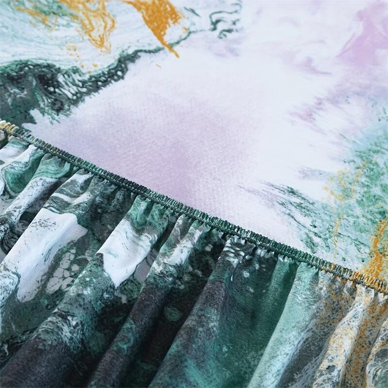 100% Polyester Mikrofiber Marmormönstrat Lakan- & Örngottset - Andningsbart, Året-runt, Vävt Överkast med 2 Örngott