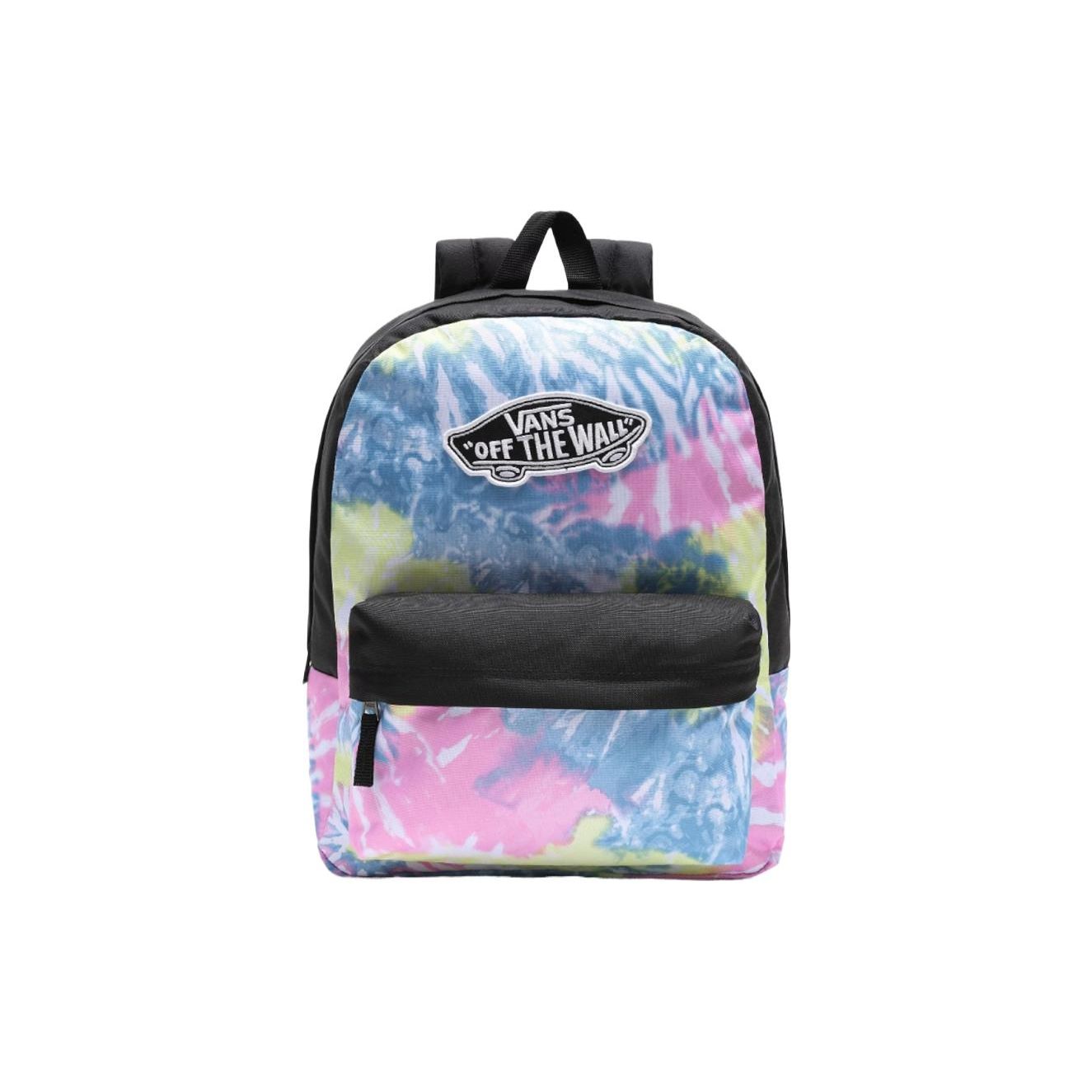 Vans Realm 22L Logo Zip Closure Polyester Backpack Unisex Backpacks Tie-Dye-Orchid VN0A3UI6ZGY Tie-Dye Multicolor