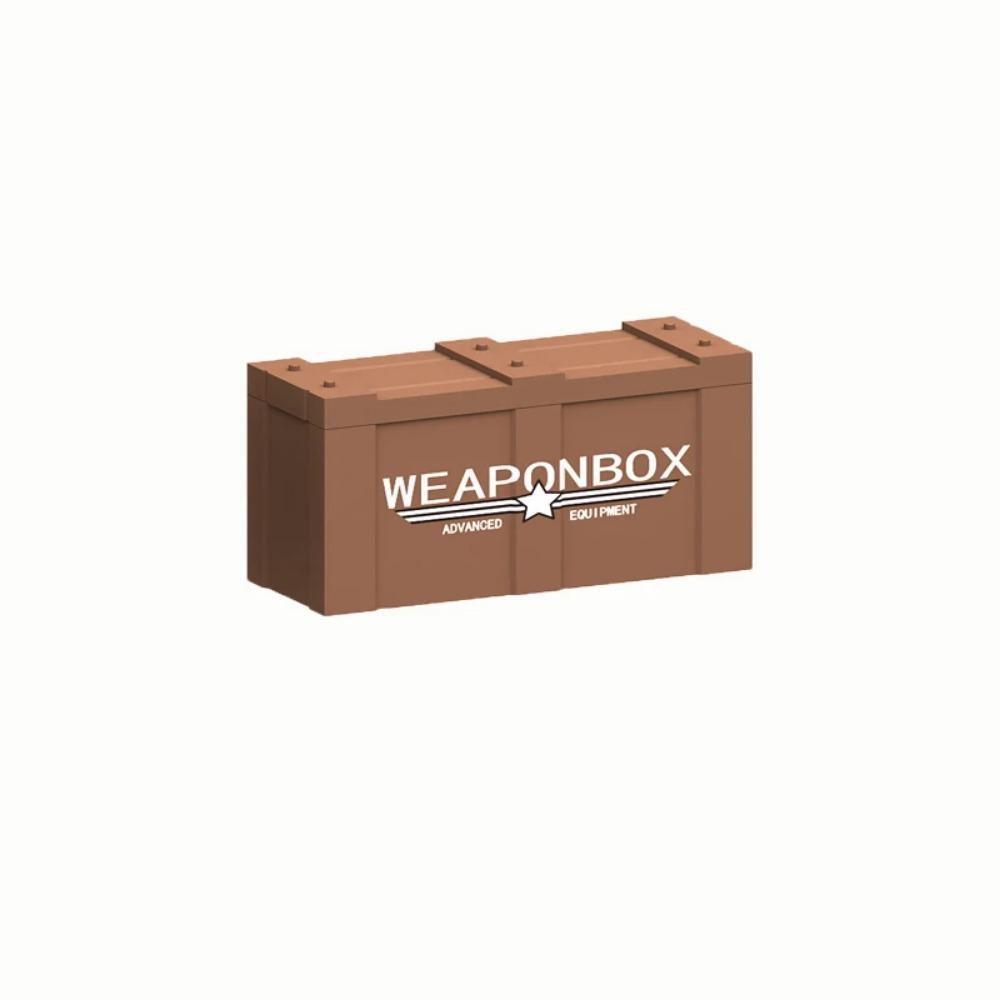 MOC WW2 Military War Weapon Soldier Accessories Building Blocks Roadblock Motorcycle Weapon case container Weapon Bag Brick Toy