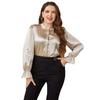 Plus Size Women’s Satin Long Sleeve Top - European & American Style