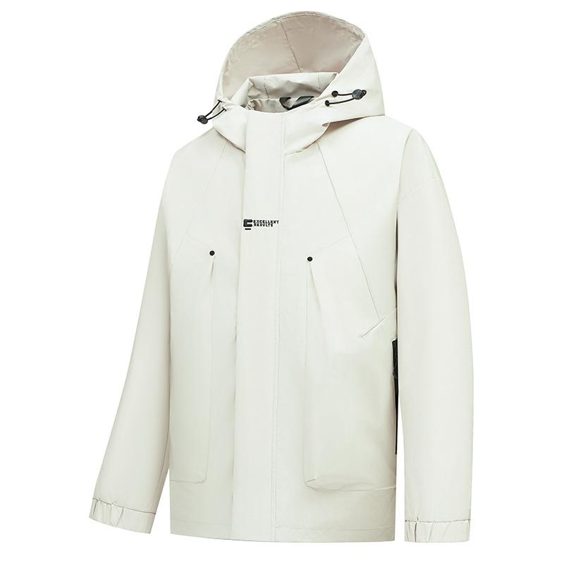 Giacca impermeabile da esterno, giacca da lavoro alla moda primaverile e autunnale da uomo, giacca da alpinismo con cappuccio, giacca da uomo