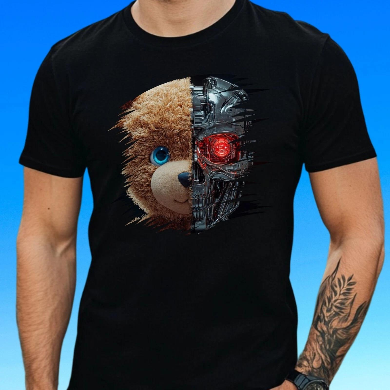 T-Shirt Herren Lustiger Teddybär Motiv Baumwolle Größe S bis 5XL XXXL