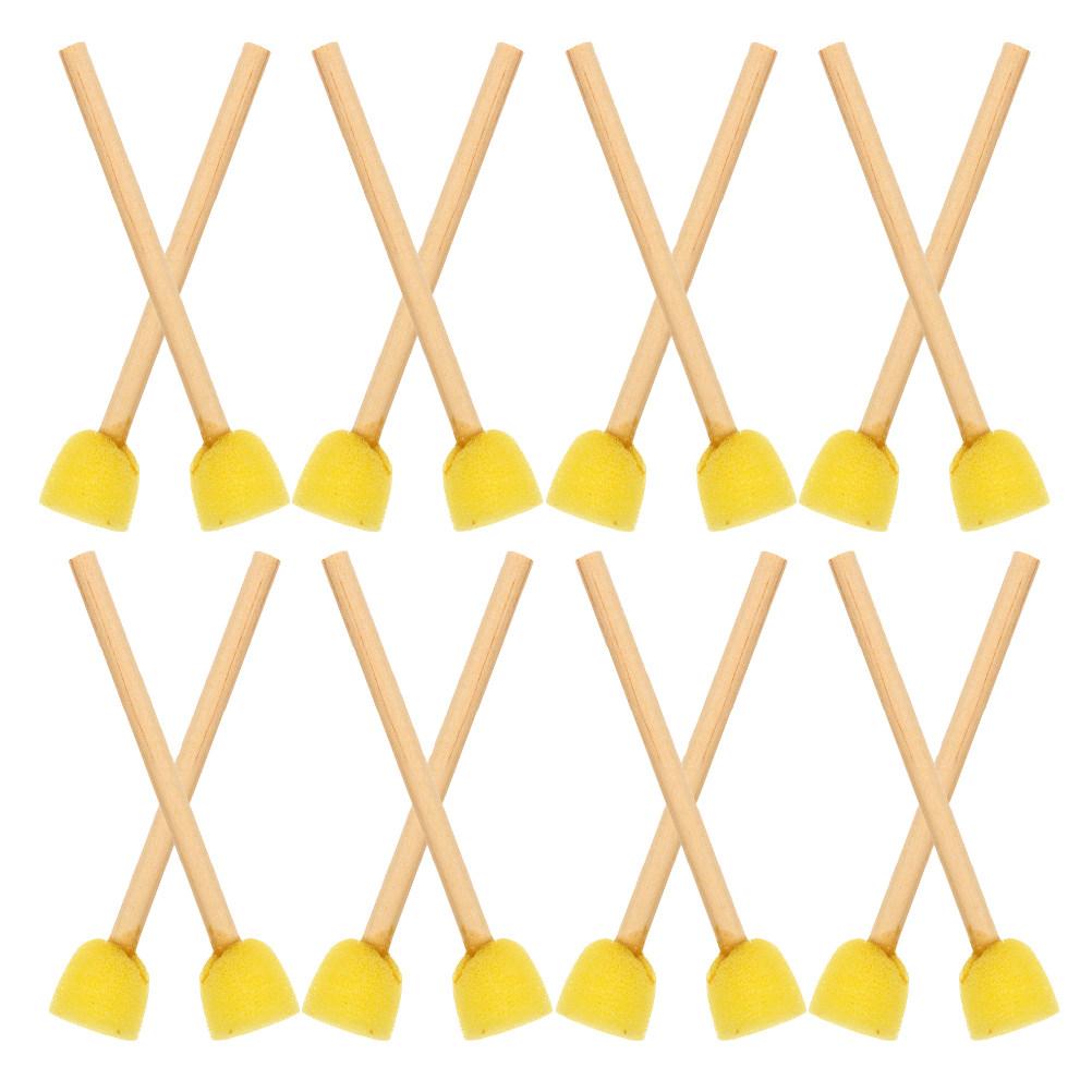 20Pcs Foam Round Brushes Wooden Handle Painting Tools for Kids Children's Art Supplies DIY Craft Sponge Set Sponge Painting