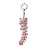 Keychain Pendant Cartoon Cat Charm Key Chain with Movable Tail Schoolbags Keys Pencil Cases Decompression Toy