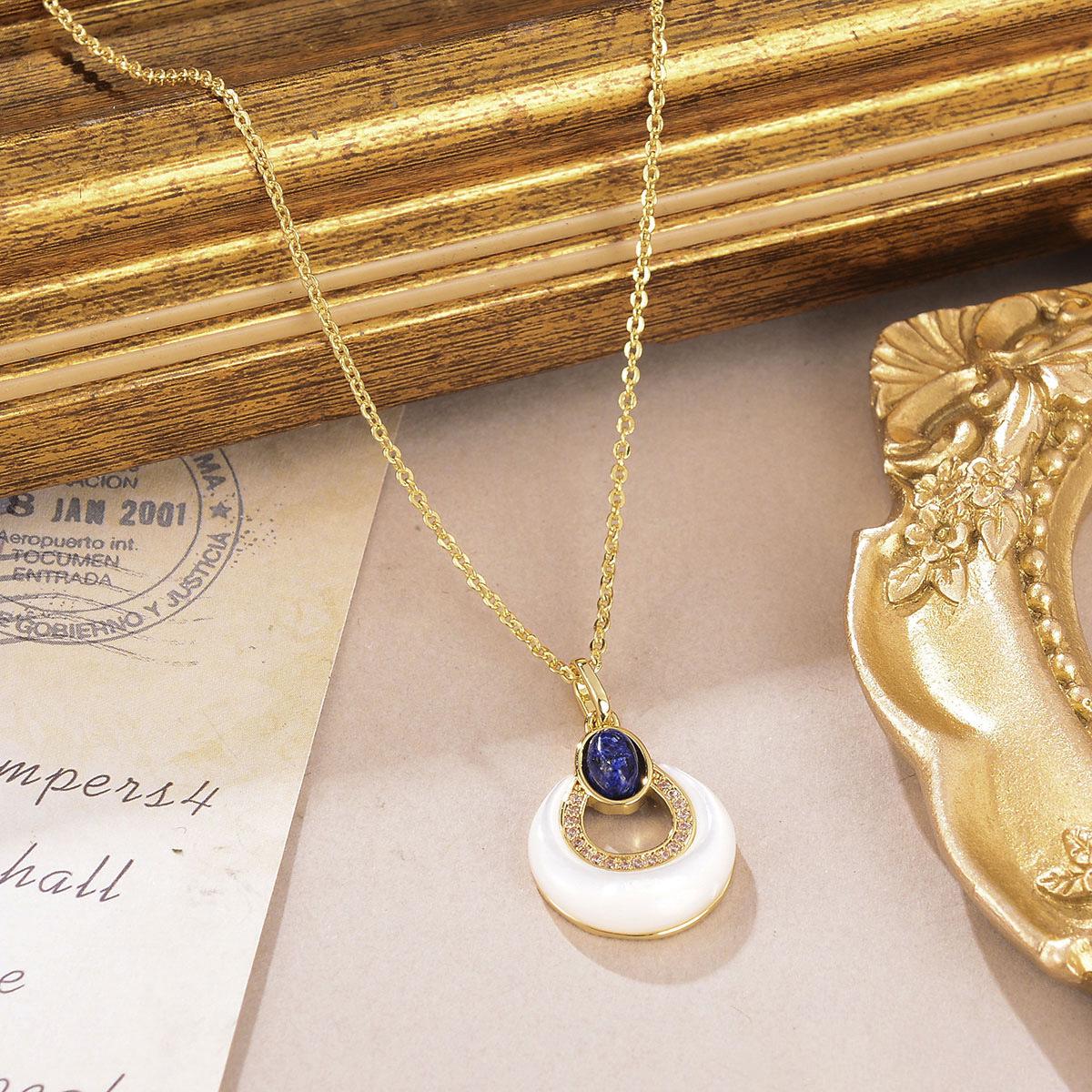 

Высококлассный минималистичный набор колье и серег с цирконом - Ювелирные изделия-пусеты для женщин