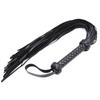 Leather Tassel Whip for Adult Play - Black & Red Flirting Toy for Men and Women