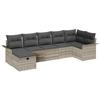 VidaXL Set de Canapés de Jardin 7 pièces avec Coussins Gris Clair Rotin Poly 3358901