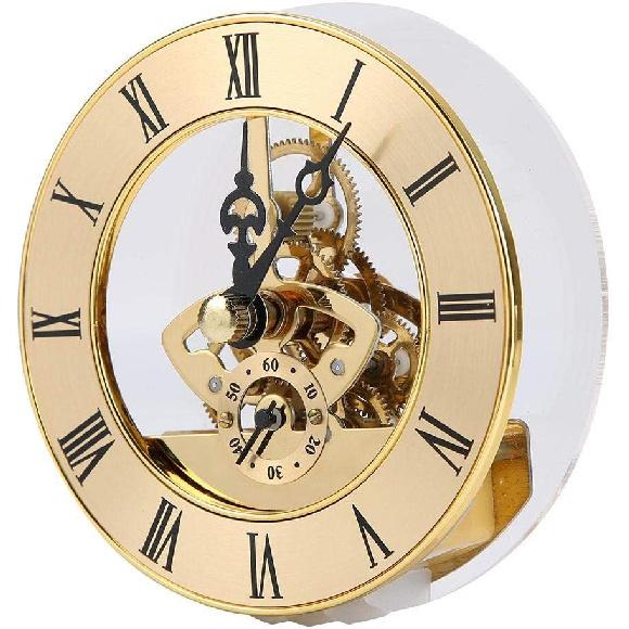 Mini hodinový strojek 3,38 palce(86 mm), Kulaté quartzové hodiny Vhodné Kovové vestavné hodiny Vložka Hlava quartzových hodin DIY Stolní řemeslné hodiny Příslušenství