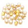 10-100pcs/lot Sunflower Rhinestone Pearl Sewing Beads Round Flatback Rhinestones For Clothes Sewing Wedding Headwear Decoration