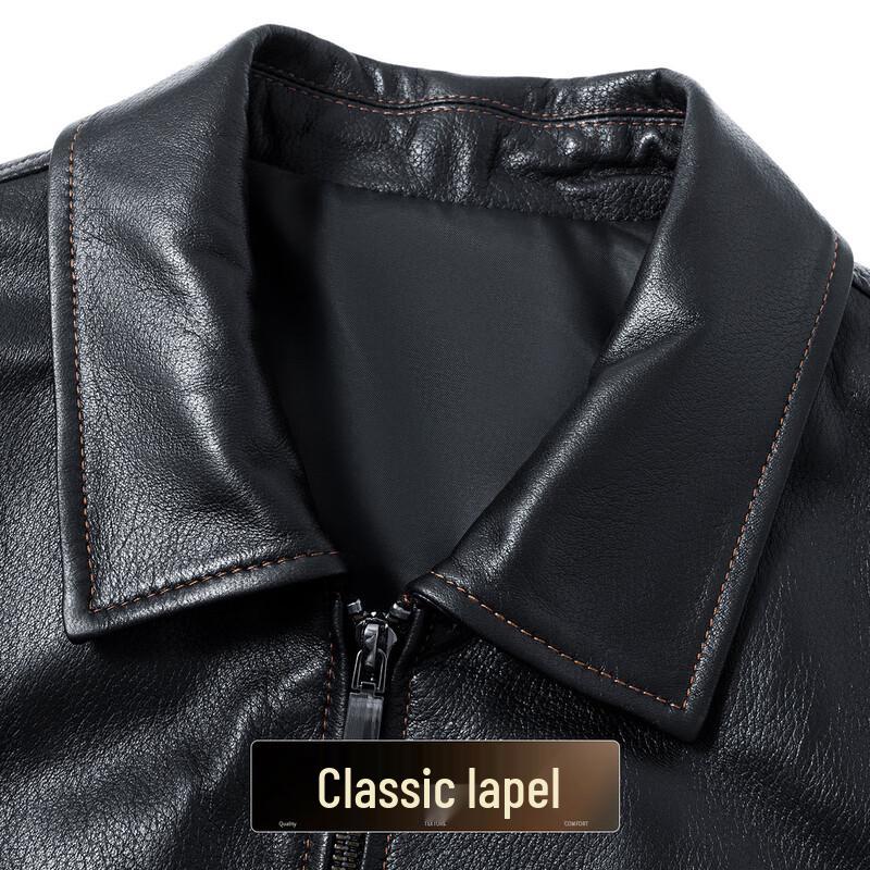 Futhing Men's Genuine Lambskin Biker Jacket
