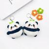 Cute 11cm Panda Plush Plaything Compact Pendant Stuffed Animals Soft Doll Fluffy Bag Pendants children Birthday Present Keychain