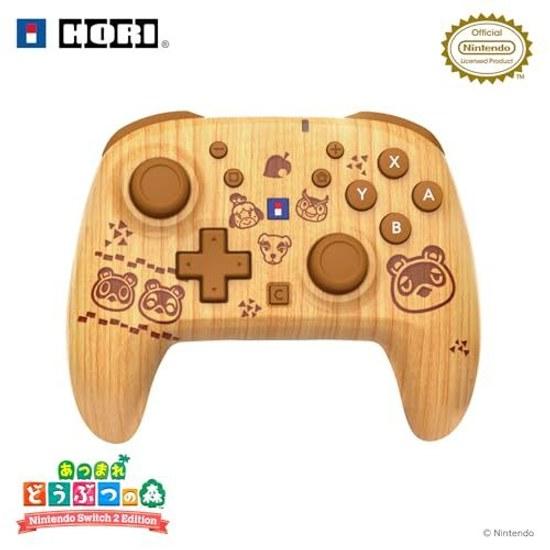 Nintendo Licensed Product Animal Crossing Horizons Wireless Hori Pad TURBO Switch 2 DIY Life Compatible Includes Rapid Fire Hold Function